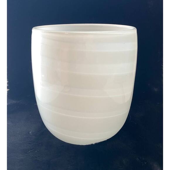 Vintage Vase, Wine Chiller, Hand Thrown, Contemporary White Swirl Pattern - Picture 1 of 10